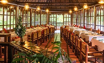 Interior del restaurante Inkaterra en Aguas Calientes, cerca de Machu Picchu